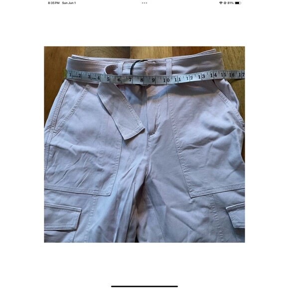 Banana Republic Womans 4P Slim Refined Stretch Cropped Cargo Pant Light Pink - Picture 7 of 9